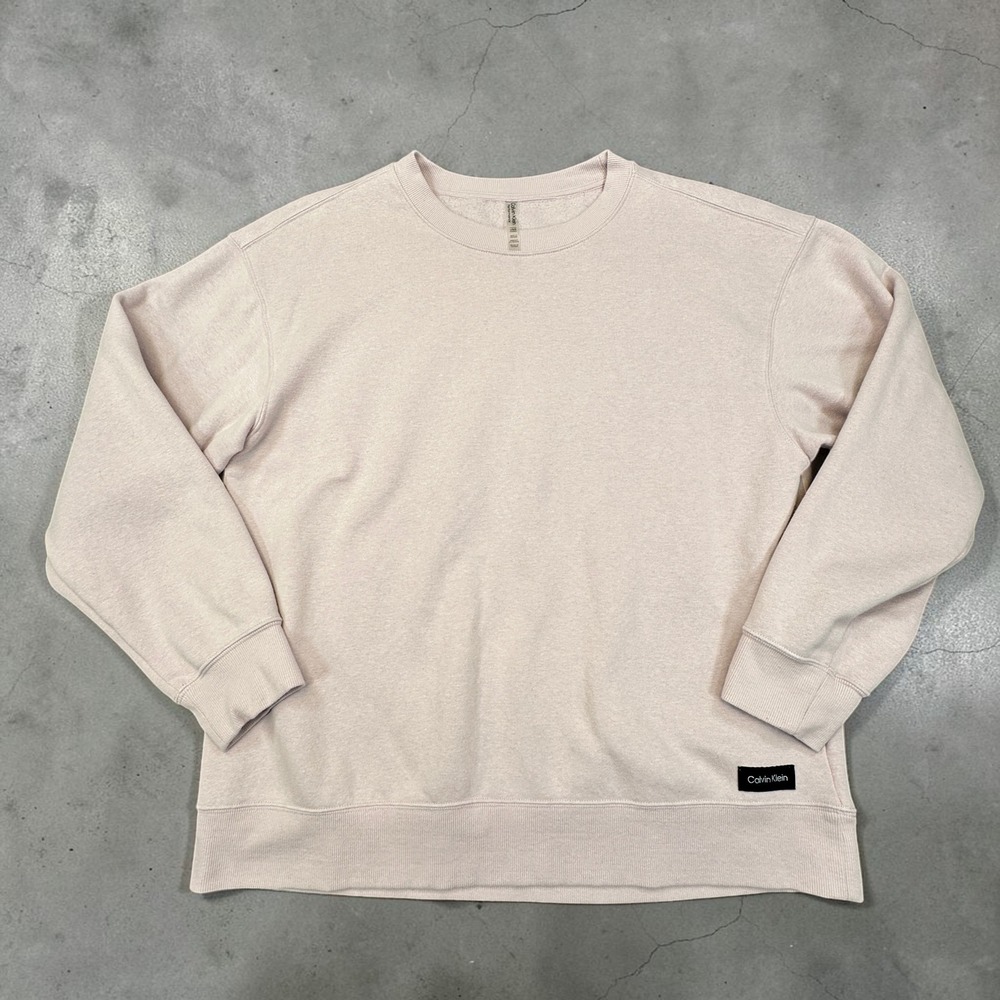 Calvin Klein Performance Sweatshirt Mens Large Pink Crewneck Fleece Athleisure‎